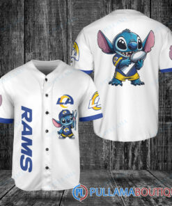 Los Angeles Rams x Stitch with Trophy Baseball Jersey White