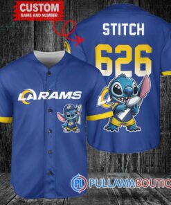 Los Angeles Rams x Stitch with Trophy Custom Baseball Jersey Royal