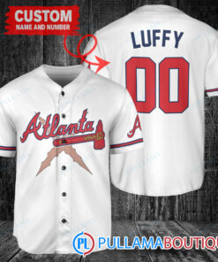 Luffy After Timeskip One Piece Straw Hats Atlanta Braves Custom Baseball Jersey