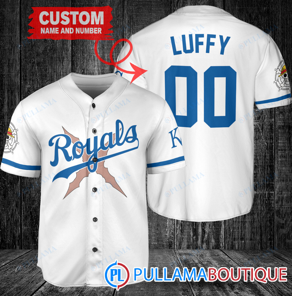 Luffy After Timeskip One Piece Straw Hats Los Angeles Dodgers Custom Baseball Jersey