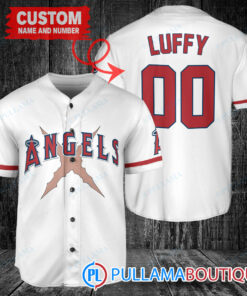 Luffy After Timeskip One Piece Straw Hats Los Angeles Angels Custom Baseball Jersey