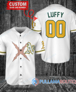 Luffy After Timeskip One Piece Straw Hats Oakland Athletics Custom Baseball Jersey