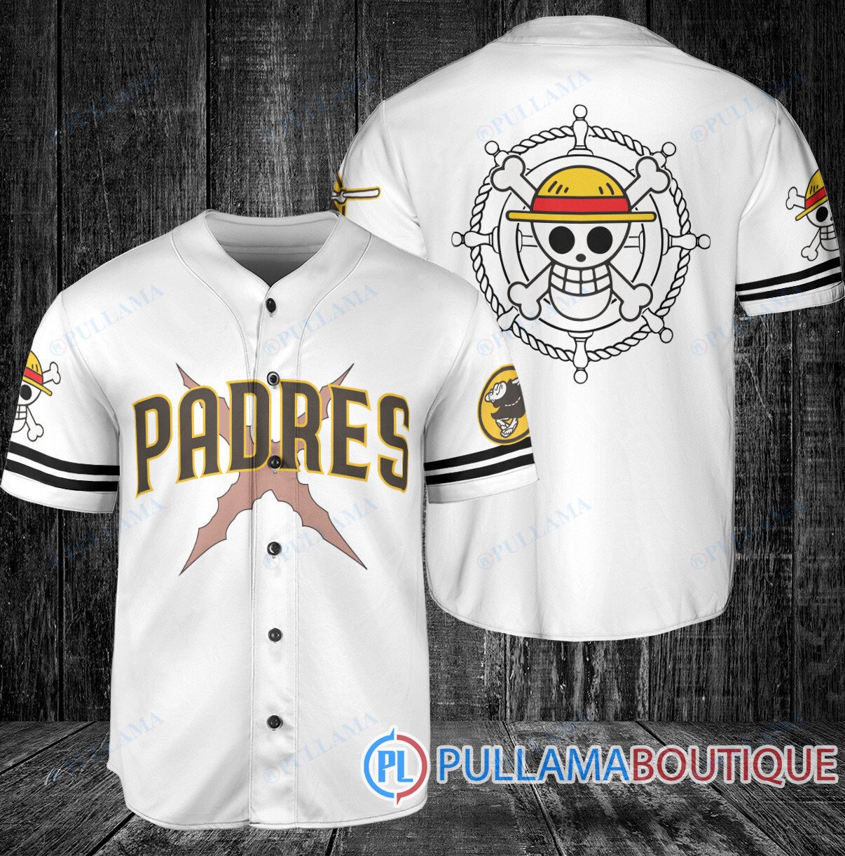 Luffy One Piece Straw Hats Custom Baseball Jersey V2