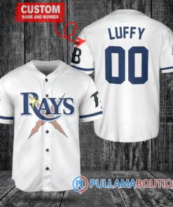 Luffy After Timeskip One Piece Straw Hats Tampa Bay Rays Custom Baseball Jersey