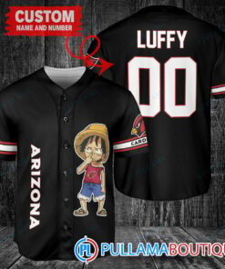 Luffy One Piece Arizona Cardinals Custom Baseball Jersey Black