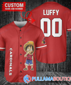 Luffy One Piece Arizona Cardinals Custom Baseball Jersey Red