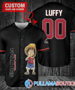 Luffy One Piece Atlanta Falcons Custom Baseball Jersey Black