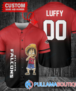 Luffy One Piece Atlanta Falcons Custom Baseball Jersey Red