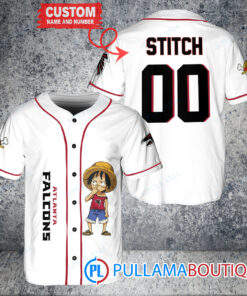 Luffy One Piece Atlanta Falcons Custom Baseball Jersey White