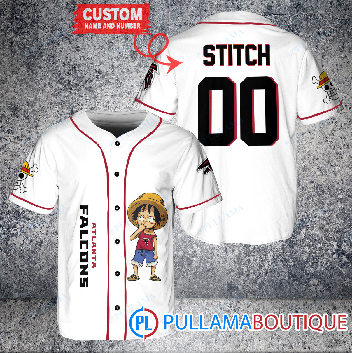 Luffy One Piece Jacksonville Jaguars Custom Baseball Jersey White