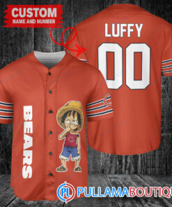 Luffy One Piece Chicago Bears Custom Baseball Jersey Orange