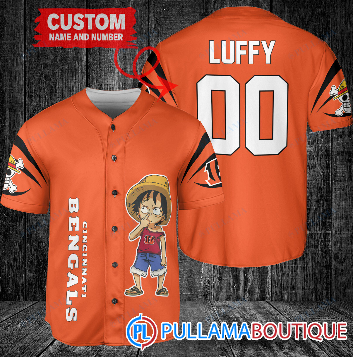 Luffy One Piece New England Patriots Custom Baseball Jersey Red