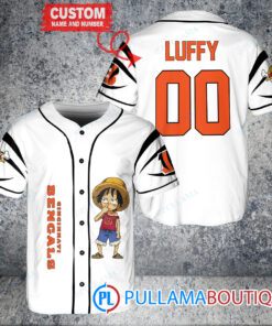 Luffy One Piece Cincinnati Bengals Custom Baseball Jersey White