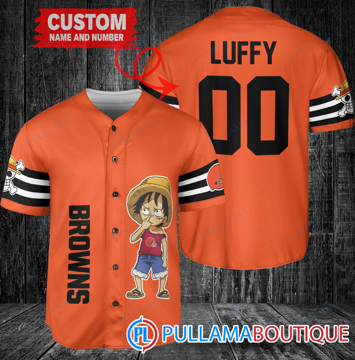 Luffy One Piece New York Jets Custom Baseball Jersey Green Military