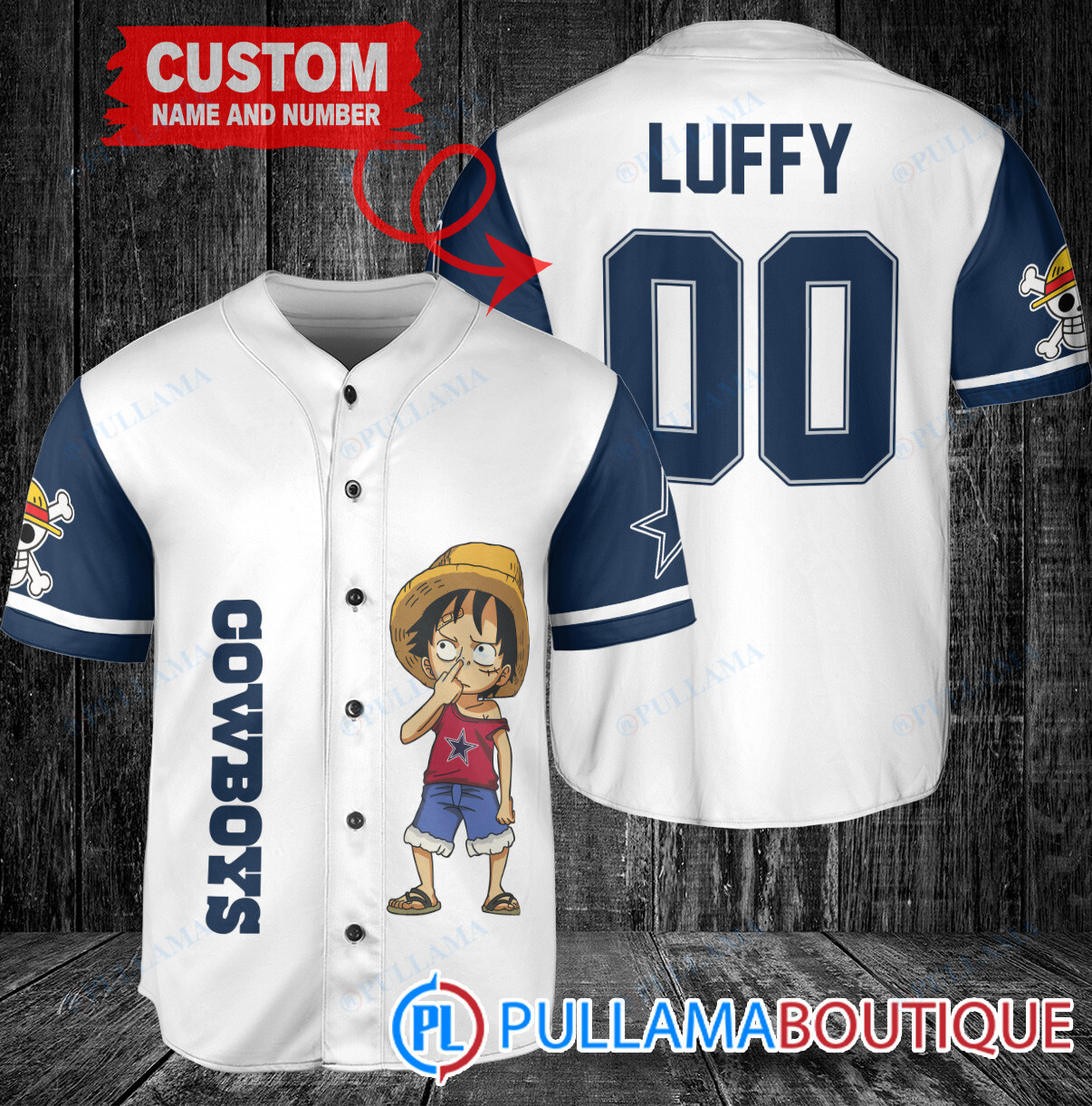 Luffy One Piece Cleveland Browns Custom Baseball Jersey Black