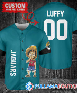 Luffy One Piece Jacksonville Jaguars Custom Baseball Jersey Teal