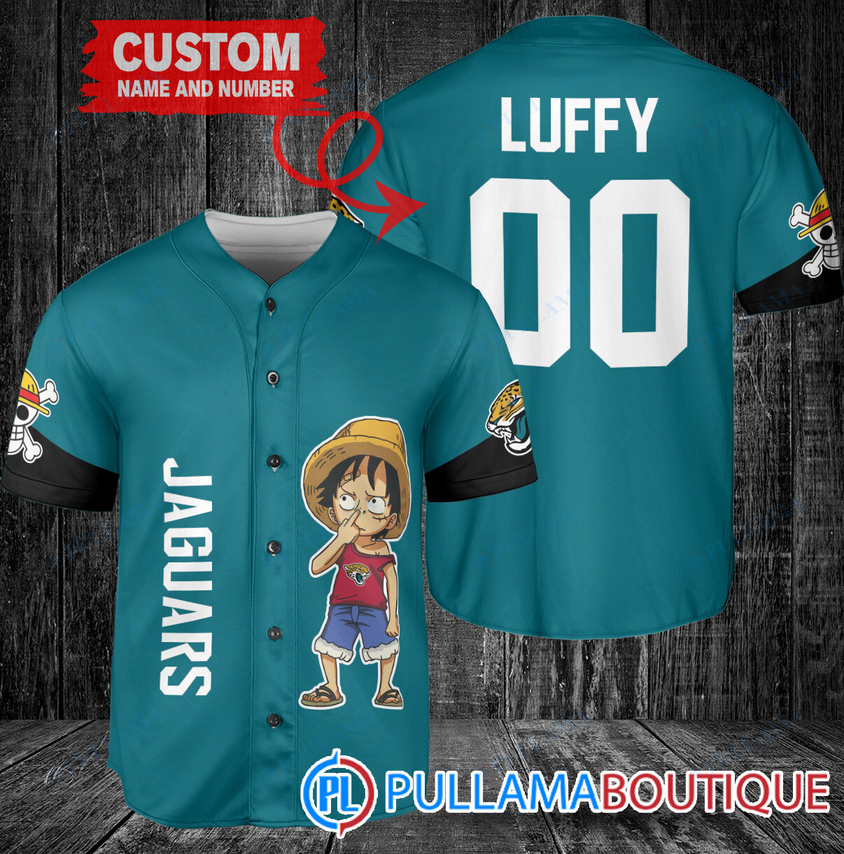 Luffy One Piece New Orleans Saints Custom Baseball Jersey Black