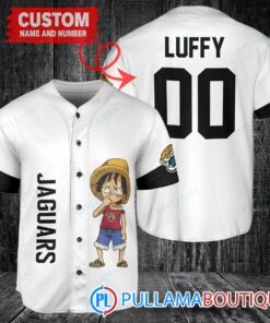 Luffy One Piece Jacksonville Jaguars Custom Baseball Jersey White