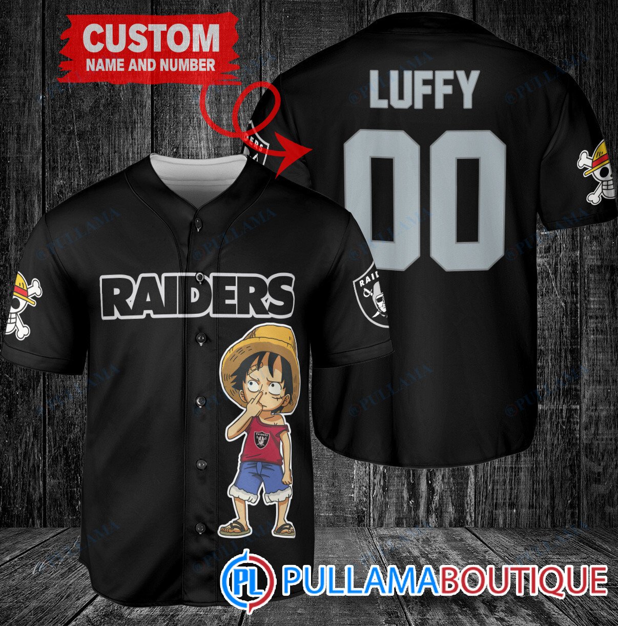 Luffy One Piece Dallas Cowboys Custom Baseball Jersey White