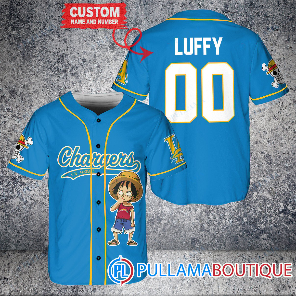 Luffy One Piece Jacksonville Jaguars Custom Baseball Jersey Teal