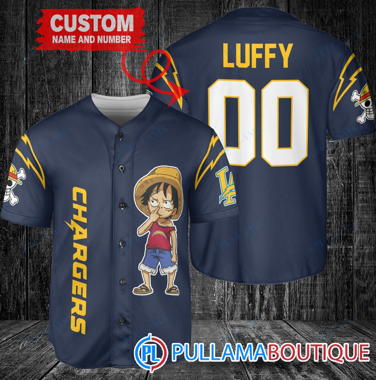 Luffy One Piece Cincinnati Bengals Custom Baseball Jersey White