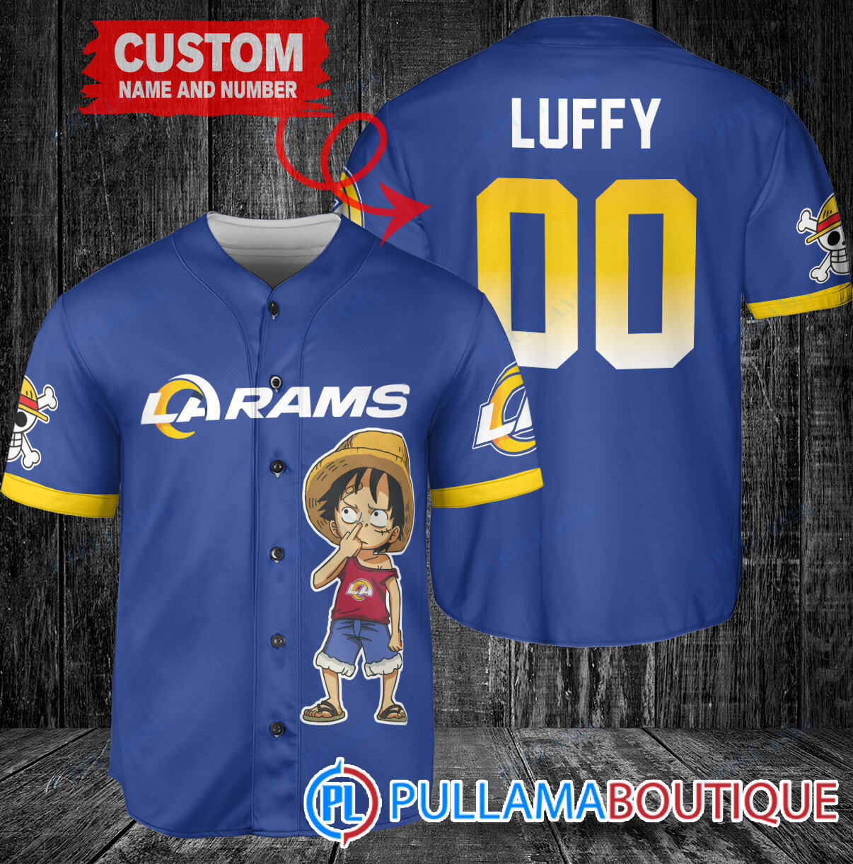 Luffy One Piece Las Vegas Raiders Custom Baseball Jersey Black