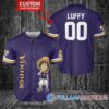 Luffy One Piece Chicago Bears Custom Baseball Jersey Navy