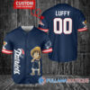 Luffy One Piece Detroit Lions Custom Baseball Jersey Blue