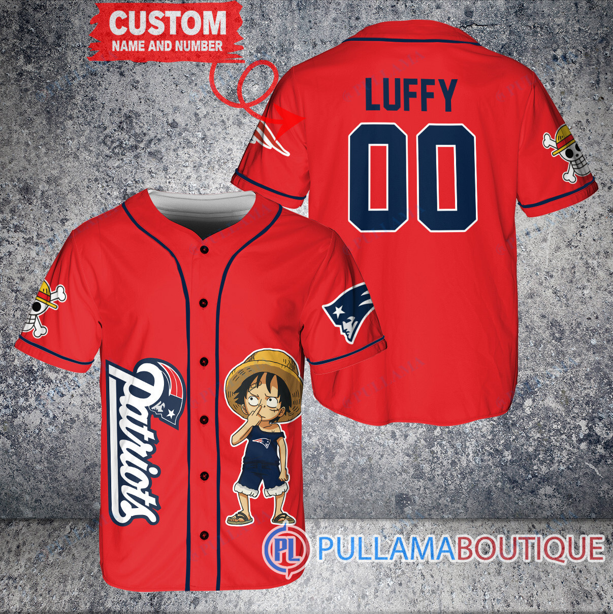 Luffy One Piece Pittsburgh Steelers Custom Baseball Jersey White