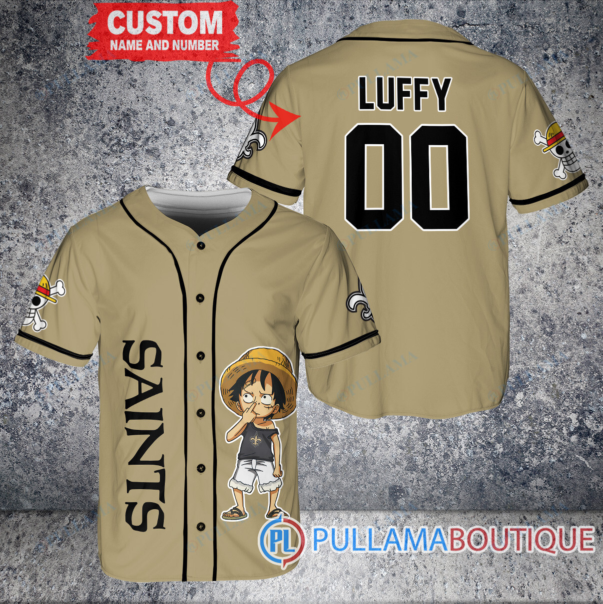 Luffy One Piece New York Giants Custom Baseball Jersey White