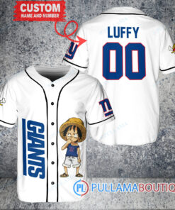 Luffy One Piece New York Giants Custom Baseball Jersey White