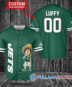 Luffy One Piece New York Jets Custom Baseball Jersey Green