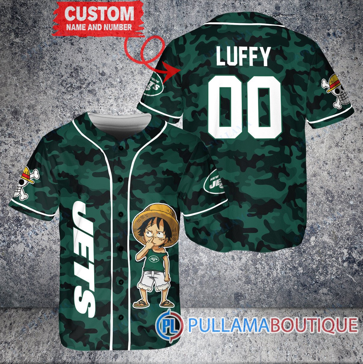 Luffy One Piece Chicago Bears Custom Baseball Jersey Orange