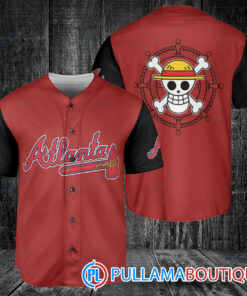 Luffy One Piece Straw Hats Atlanta Braves Baseball Jersey