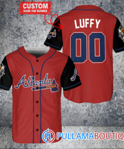 Luffy One Piece Straw Hats Atlanta Braves Custom Baseball Jersey