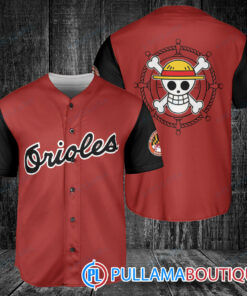 Luffy One Piece Straw Hats Baltimore Orioles Baseball Jersey