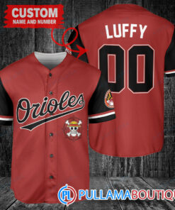 Luffy One Piece Straw Hats Baltimore Orioles Custom Baseball Jersey