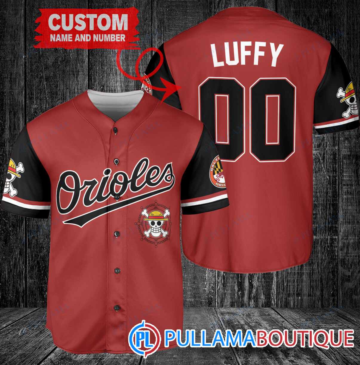 Luffy One Piece Straw Hats Boston Red Sox Custom Baseball Jersey