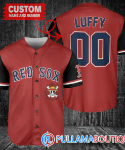 Luffy One Piece Straw Hats Boston Red Sox Custom Baseball Jersey