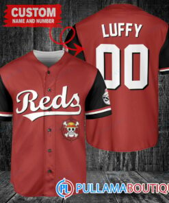 Luffy One Piece Straw Hats Cincinnati Reds Custom Baseball Jersey