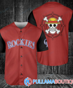 Luffy One Piece Straw Hats Colorado Rockies Baseball Jersey