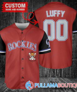 Luffy One Piece Straw Hats Colorado Rockies Custom Baseball Jersey