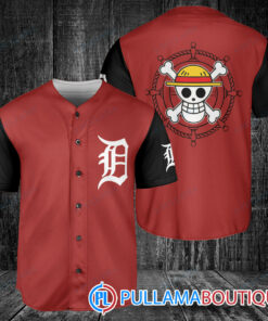 Luffy One Piece Straw Hats Detroit Tigers Baseball Jersey