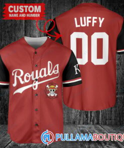 Luffy One Piece Straw Hats Kansas City Royals Custom Baseball Jersey