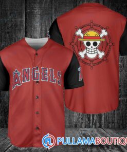 Luffy One Piece Straw Hats Los Angeles Angels Baseball Jersey