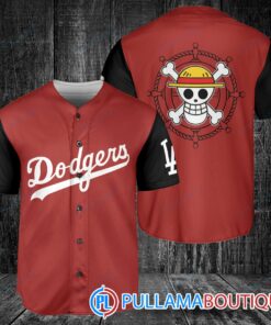 Luffy One Piece Straw Hats Los Angeles Dodgers Baseball Jersey