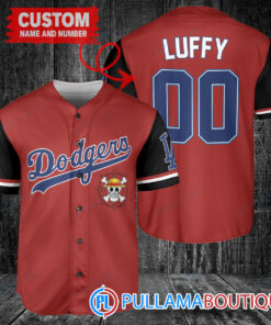 Luffy One Piece Straw Hats Los Angeles Dodgers Custom Baseball Jersey