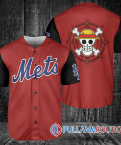 Luffy One Piece Straw Hats New York Mets Baseball Jersey