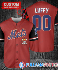 Luffy One Piece Straw Hats New York Mets Custom Baseball Jersey