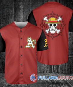 Luffy One Piece Straw Hats Oakland Athletics Baseball Jersey